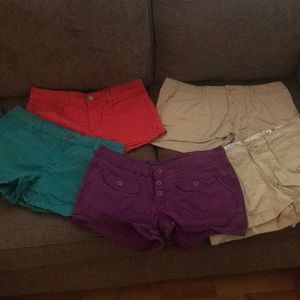 Five pair of shorts